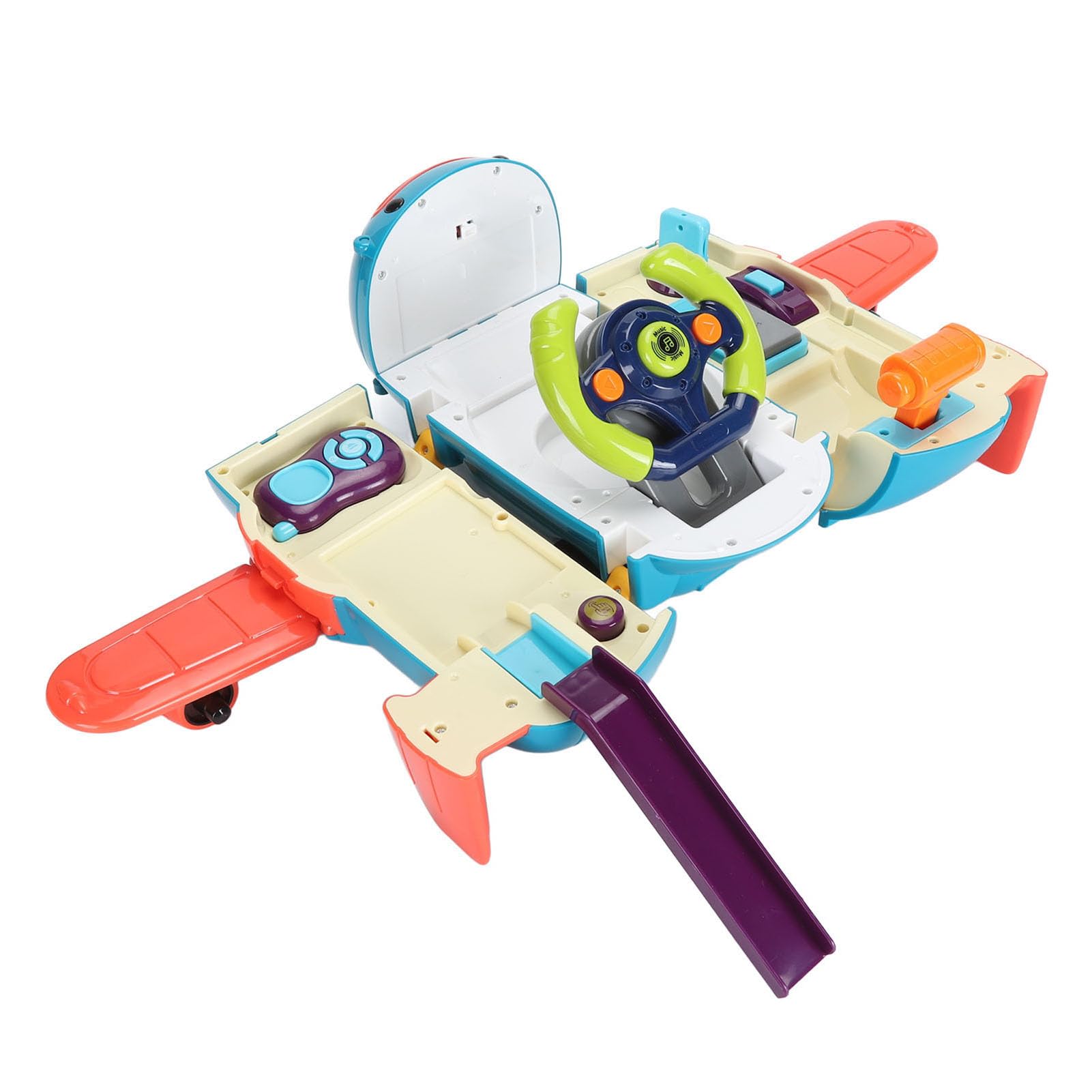 Juguete De Avión Transformable Con Pista Eléctrica, Volante Y Efectos De Sonido – Banco De Dinero Incluido, Para Niños