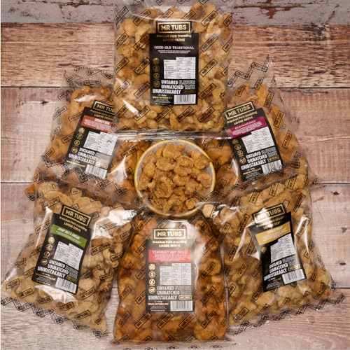 Mr Tubs Pork Crackling - 250g-Tüte - Premium Schweinekrusten Snack, – Glutenfreier, Proteinreicher, Kohlenhydratarmer, Ketofreundlicher Snack (250g, Traditional)