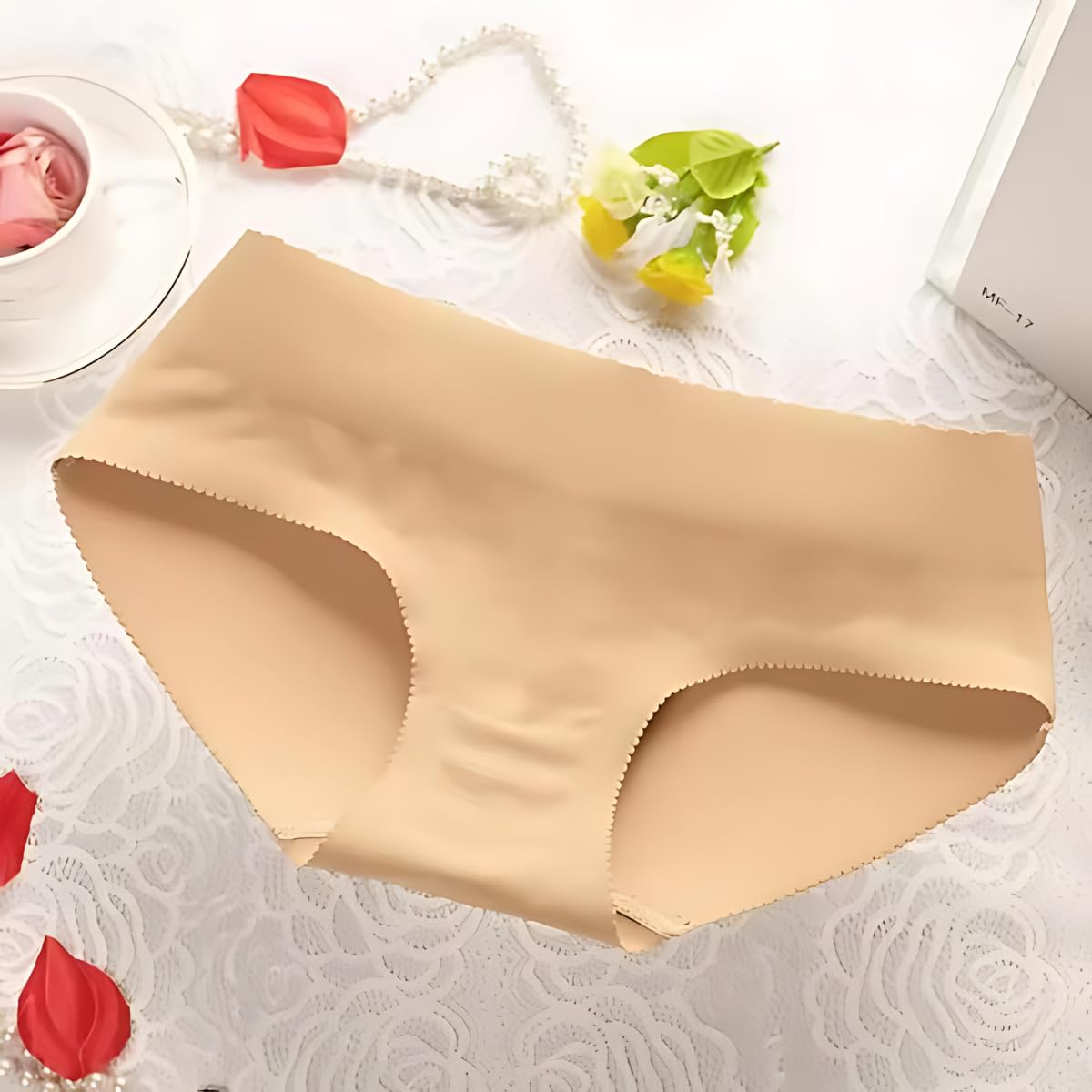 QUICKMOVE Padded Panty Butt-Shaper Inner Wear for Women, Padded Seamless Bottom Butt Hip Enhancing Briefs Beige 2