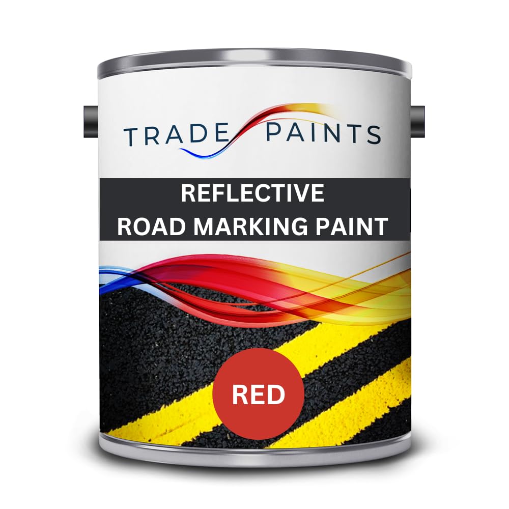 Trade Paints Reflective Road Line Car Park Marking Paint (2.5 Litre, Red)