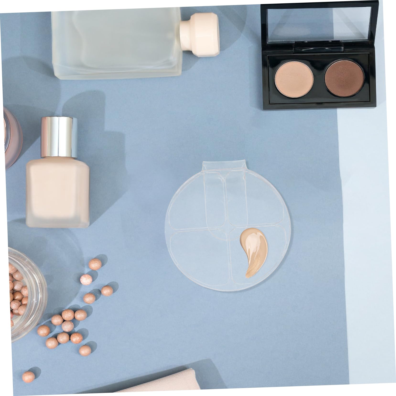 Beatifufu Makeup Mixing Palette Thumb Holder Foundation Makeup Tray Hand Pallet Travel Tray