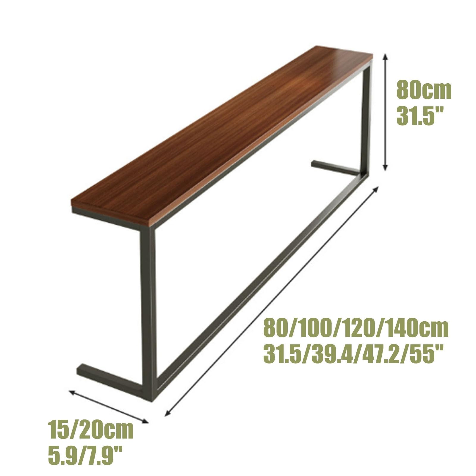 Konsolentisch schmaler Flurtisch, Beistelltisch, 15/20cm Eingangstisch für kleinen Raum, Eingang, Flur, Couch Regal für Wohnzimmer(Wood Color,140x20x80cm)