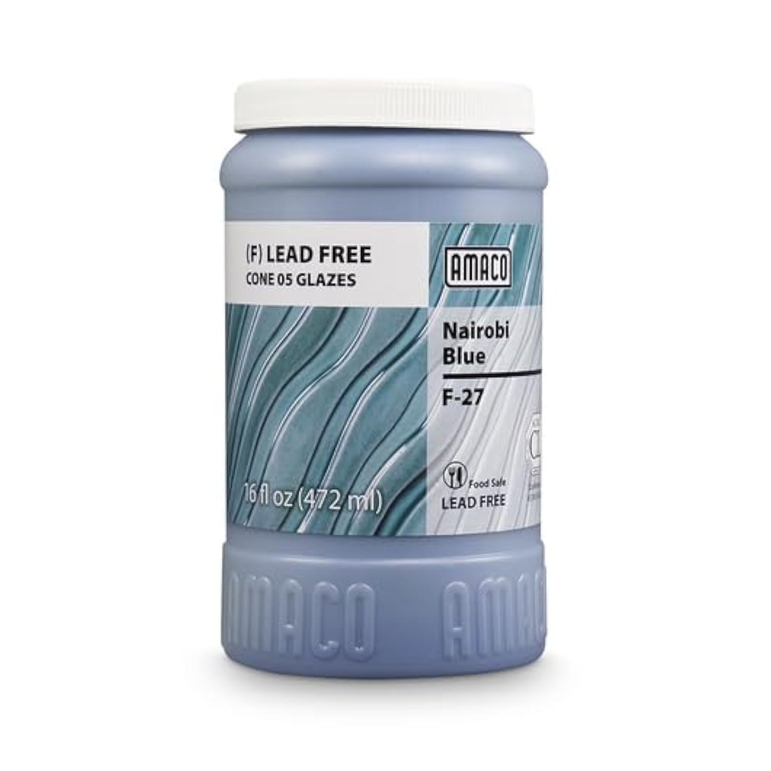 ART CENTRALAmaco Low Fire Nairobi Blue Glaze for Pottery and Ceramic 475ml each (F-27 Nairobi Blue)