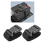 39 Inch Car Battery Tie Down Strap, Auto Battery Adjustable Buckle Strap, Trailer Battery Hold Down Strap with Quick Release Buckle, Battery Box Strap for Cars, SUVs, Boats (2 PCS)