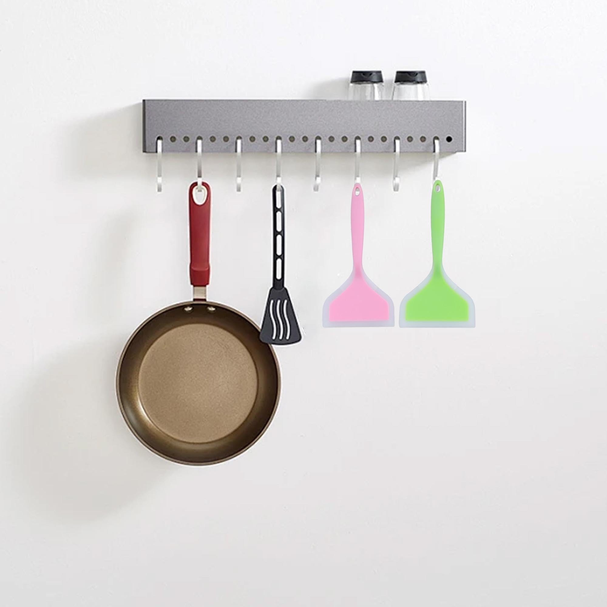 Septe Espátula de silicona para panqueques, espátula ancha de silicona para tortillas, espátula de silicona para utensilios de cocina antiadherentes, paquete de 2 (verde y rosa)