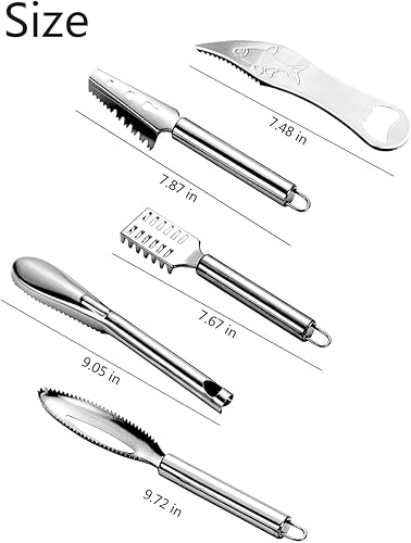 Miniatura 6 de Removedor de escamas de pescado, cepillo de escamas de pescado de acero inoxidable, removedor de dientes de sierra, fácil de quitar, abridor de