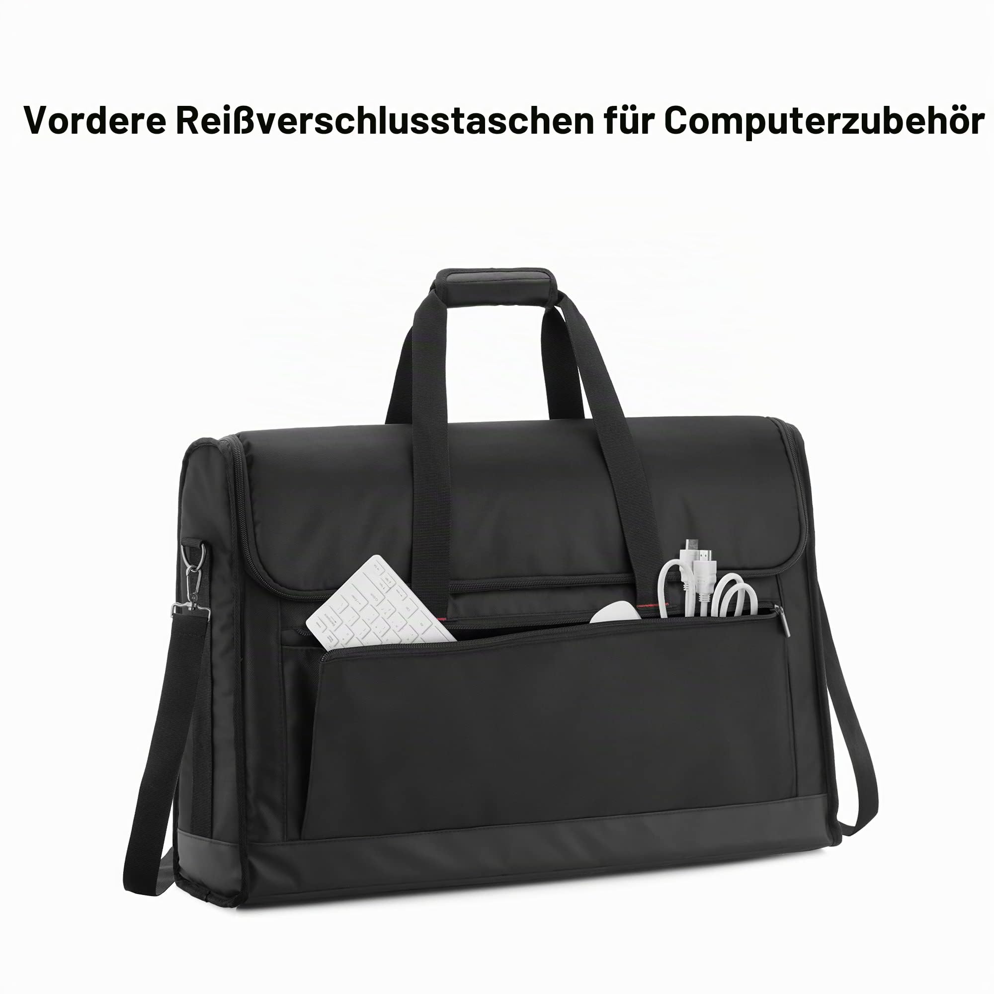 Trunab Monitorabdeckungen PC-Monitorhalter, Tragetasche 24 Zoll Bildschirm Transport, Kompatibel mit LCD, Fernsehern und All-in-1-Computern, mit Schultergurt, Verstärkter Boden, Schwarz