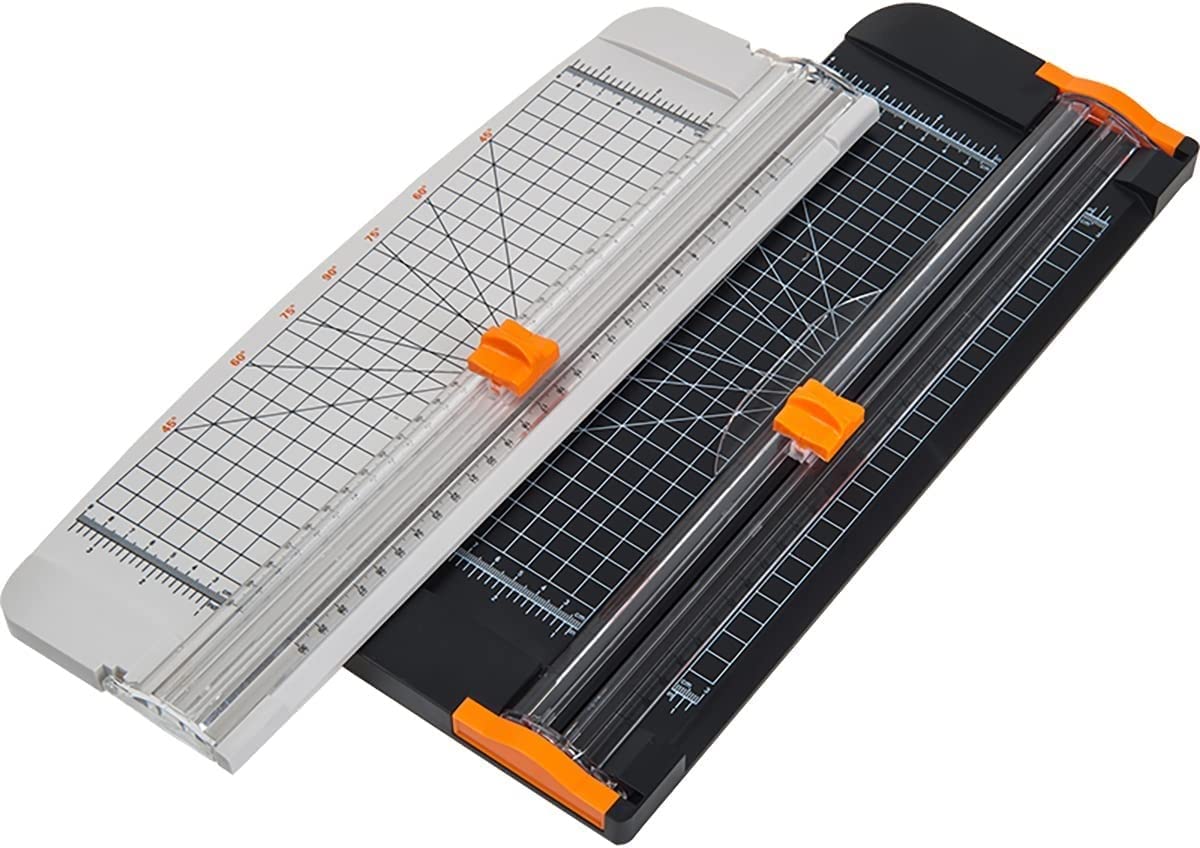 Papierschneider, Papierschneidemaschine, Guillotine-Trimmer, A4-Papierschneider mit Sicherheitsschutz und seitlichem Lineal, Schnittlänge für Foto-Geschenkkarten, Kraftpapier-Etiketten