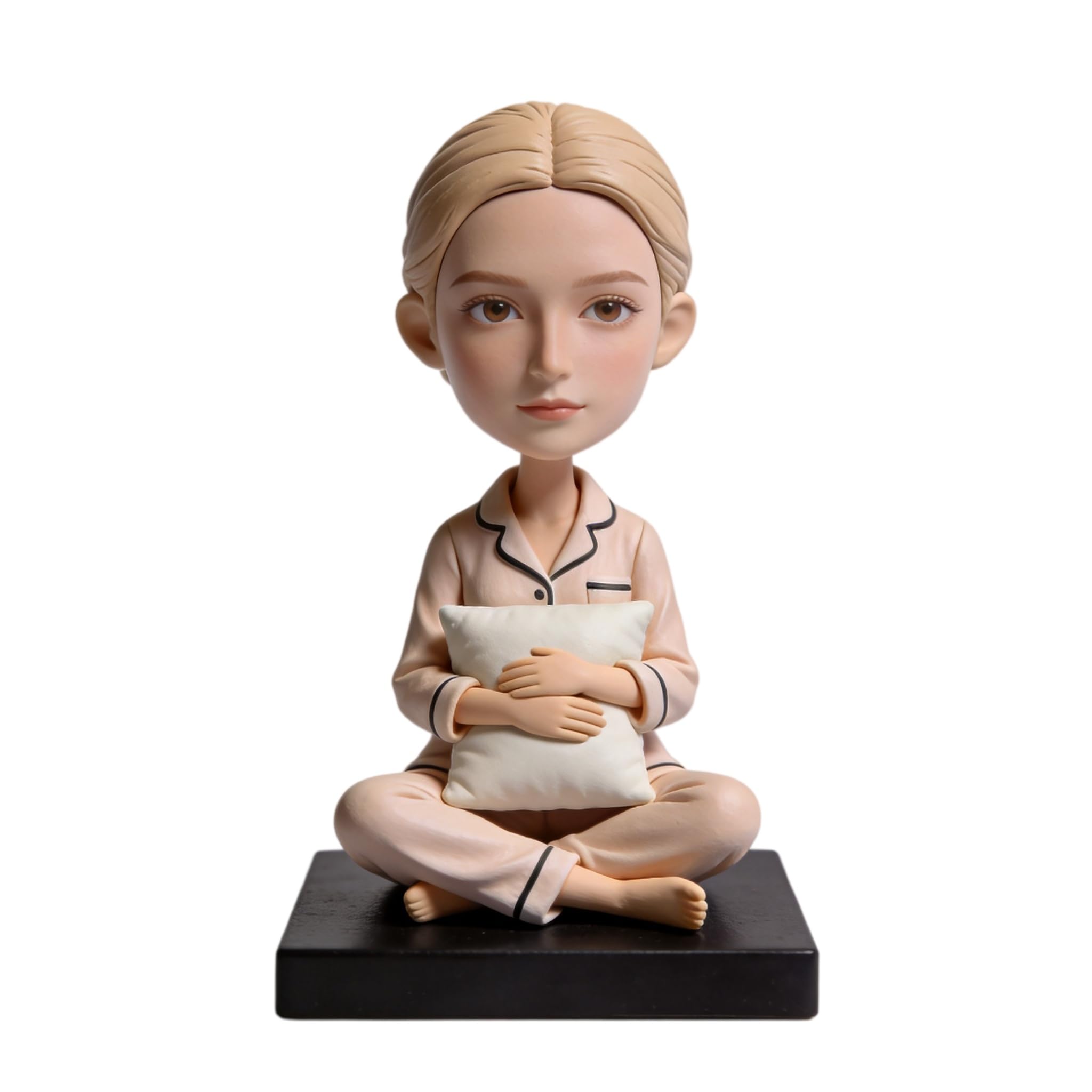 Figura 3D personalizada de la foto, muñeca de cuerpo completo hecha a mano de arcilla polimérica con mini almohada, regalo de jubilación de cumpleaños personalizado, recuerdo de decoración de