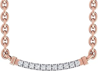 Curved Bar Diamond Necklace