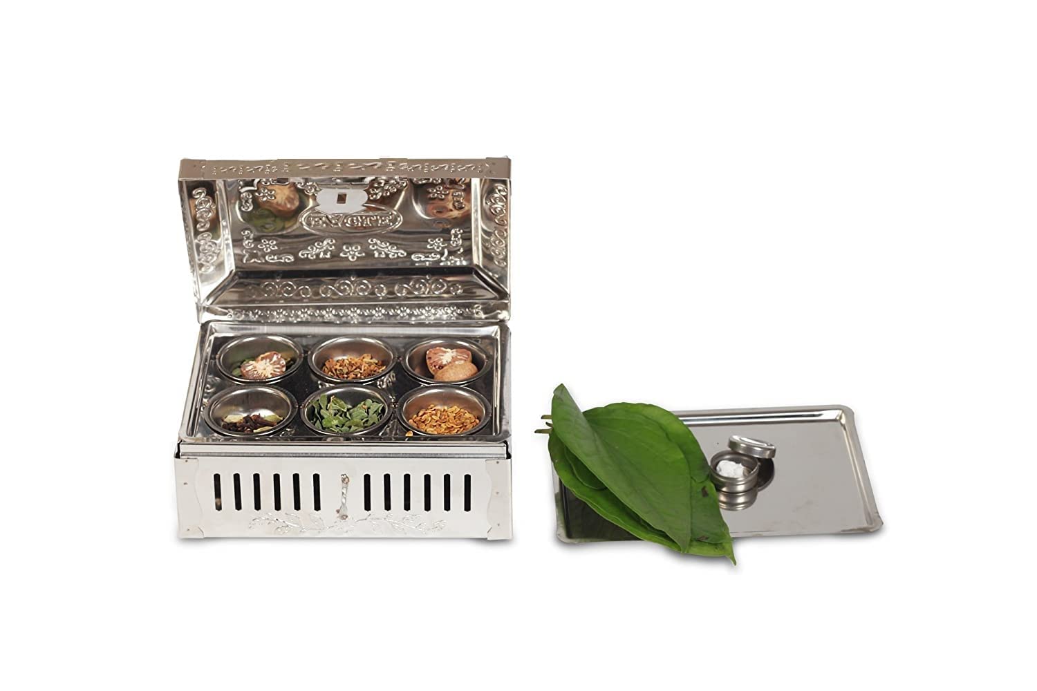 Stainless Steel Pan Masala Box - 6 Compartments -1