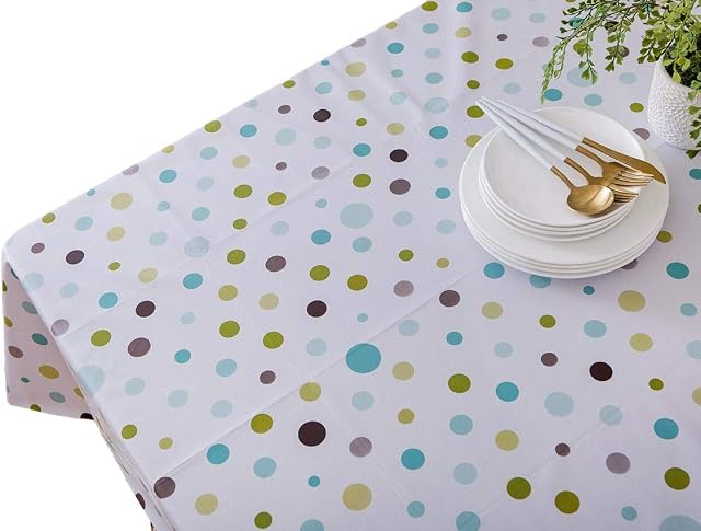 Vinylla Multi Colour Polka Dot Easy Wipe Clean Vinyl Tablecloth