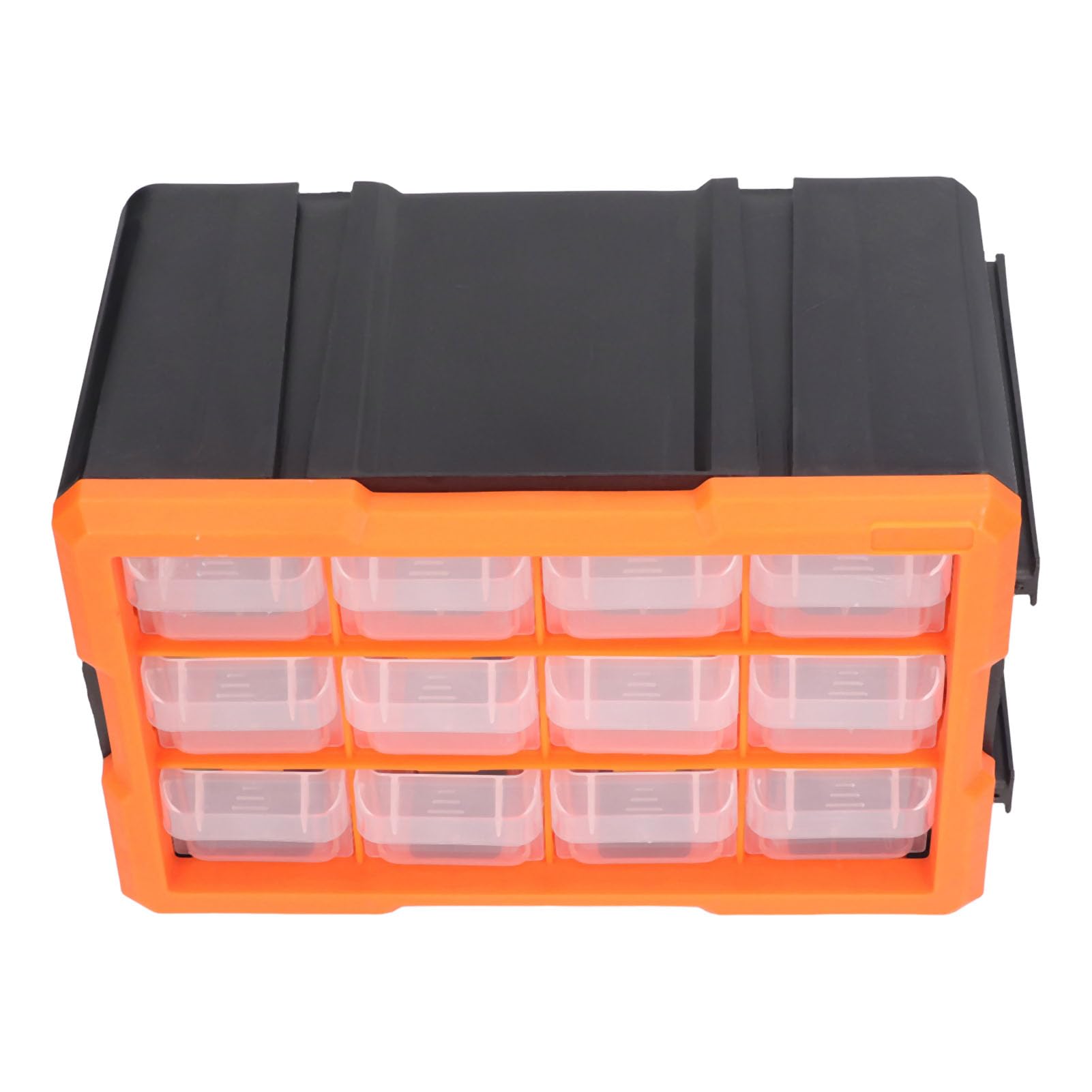 12 Organizator magazynowania szuflad | PVC Stackable Tool Box z mocowaniem ściennym | Organizator części sprzętu do biur/rzemiosła/sprzętu rybackiego | Przezroczyste szuflady