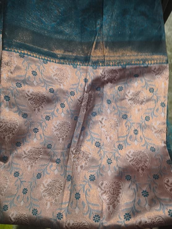 Women's Banarasi Kanjivaram Cotton Silk Saree With Unstitched Blouse Material