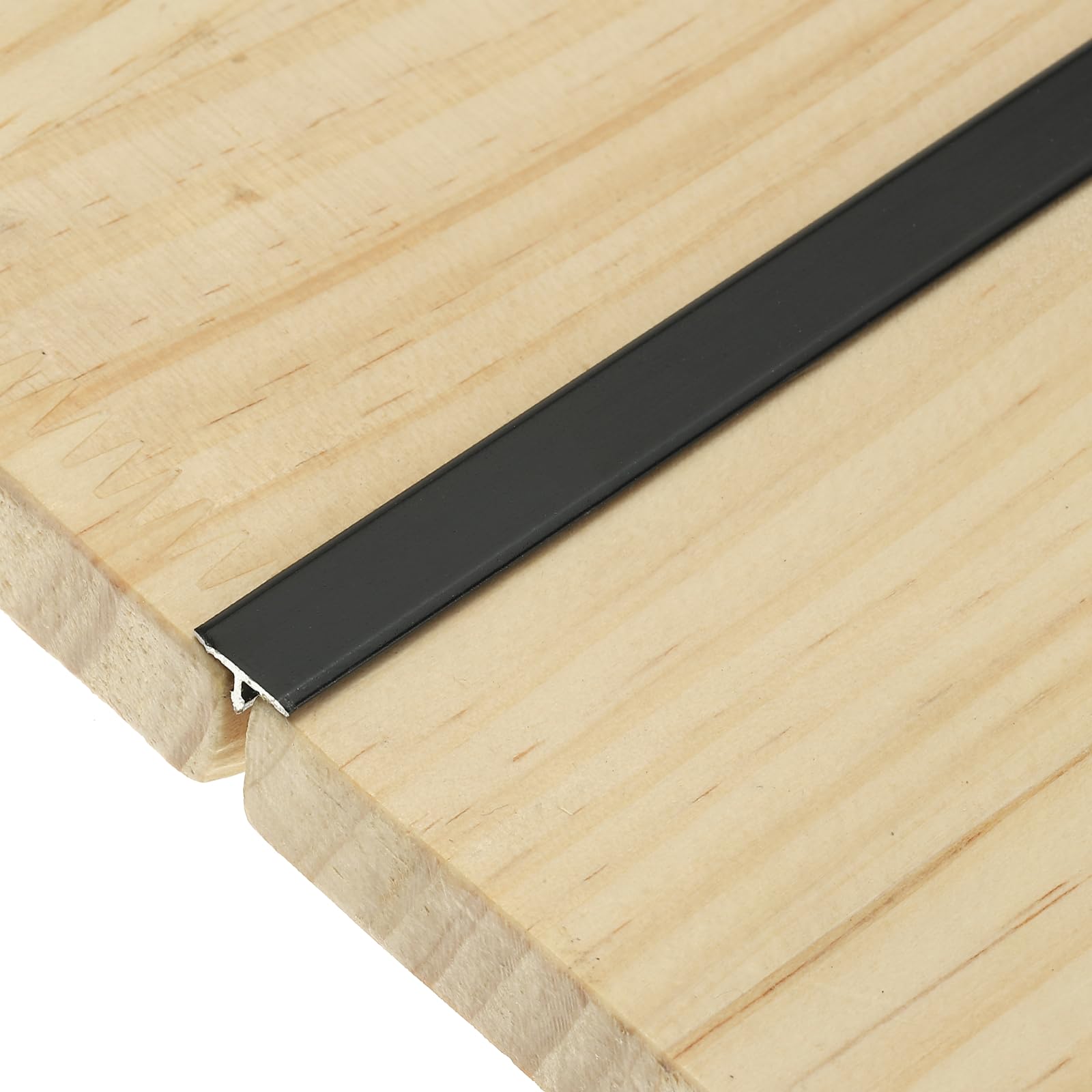 sourcing map T-Molding Transition Strips, 9m x 10mm (L x W) Aluminium Alloy Floor Flat Divider Strip Vinyl Flooring Edging Trim for Floor Gaps Doorways, Matte Black