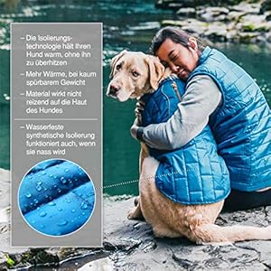 Kurgo loft dog jacket reversible dog coat wear with harness or sweater water resistant reflective winter coat for medium dogs ink blue m  urban country home decor