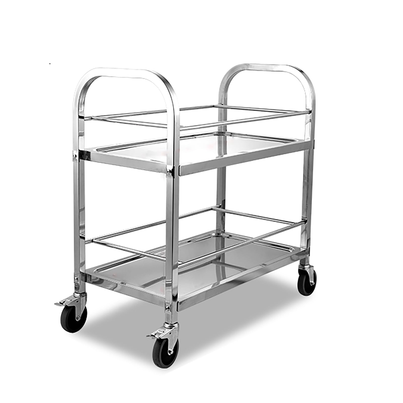 Carrello da lavoro in acciaio inox con ruote, tavolo da lavoro e preparazione commerciale, ruote silenziose a 360°, per ristorante, cucina, magazzino, garage, hotel, ,75*40*83.5 cm/30*16*33 in
