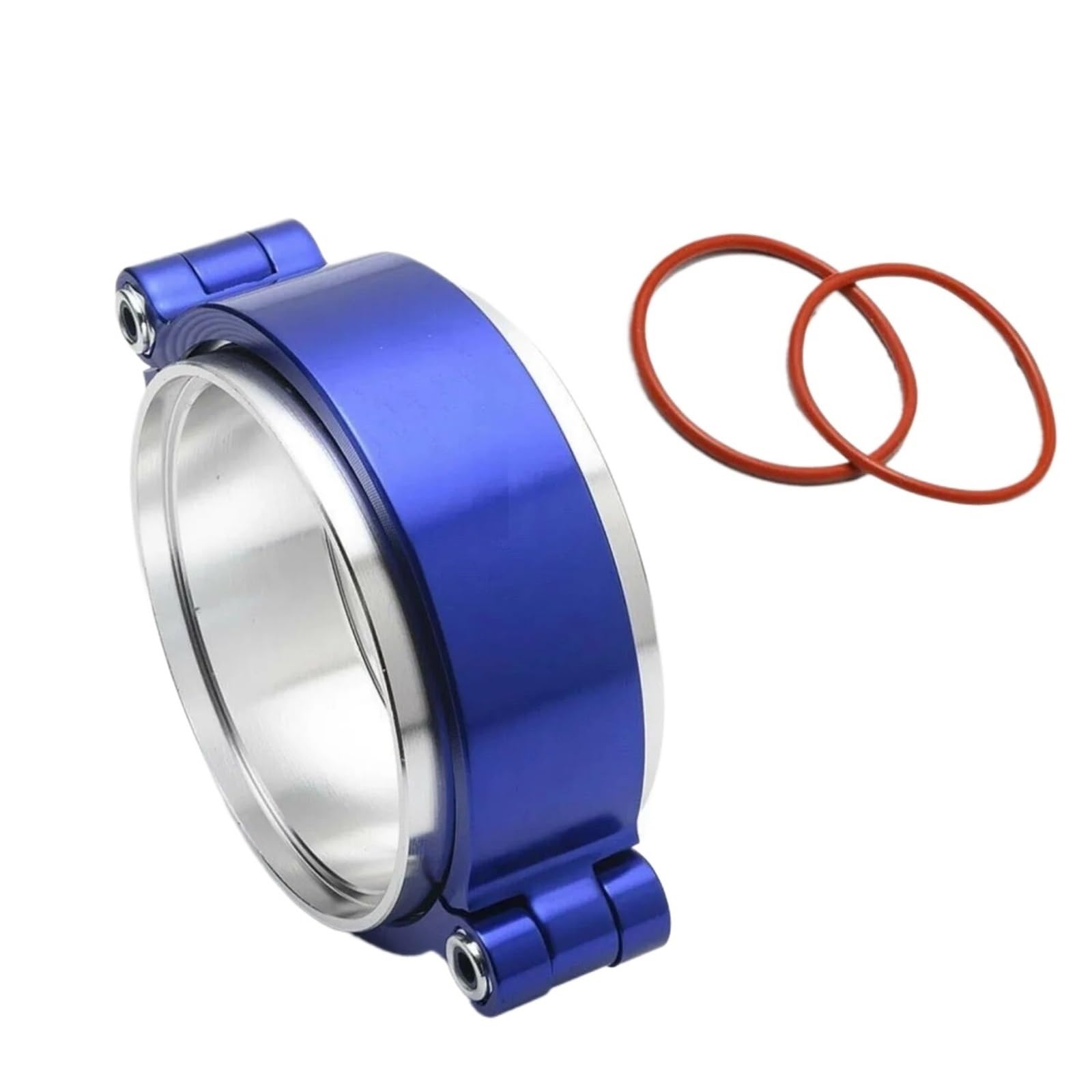 V Band Clamp Exhaust Aluminium Exhaust System V-Band Clamp for 2"/2.5"/3" OD Turbo Intake Intercooler Pipe(2inch Blue)