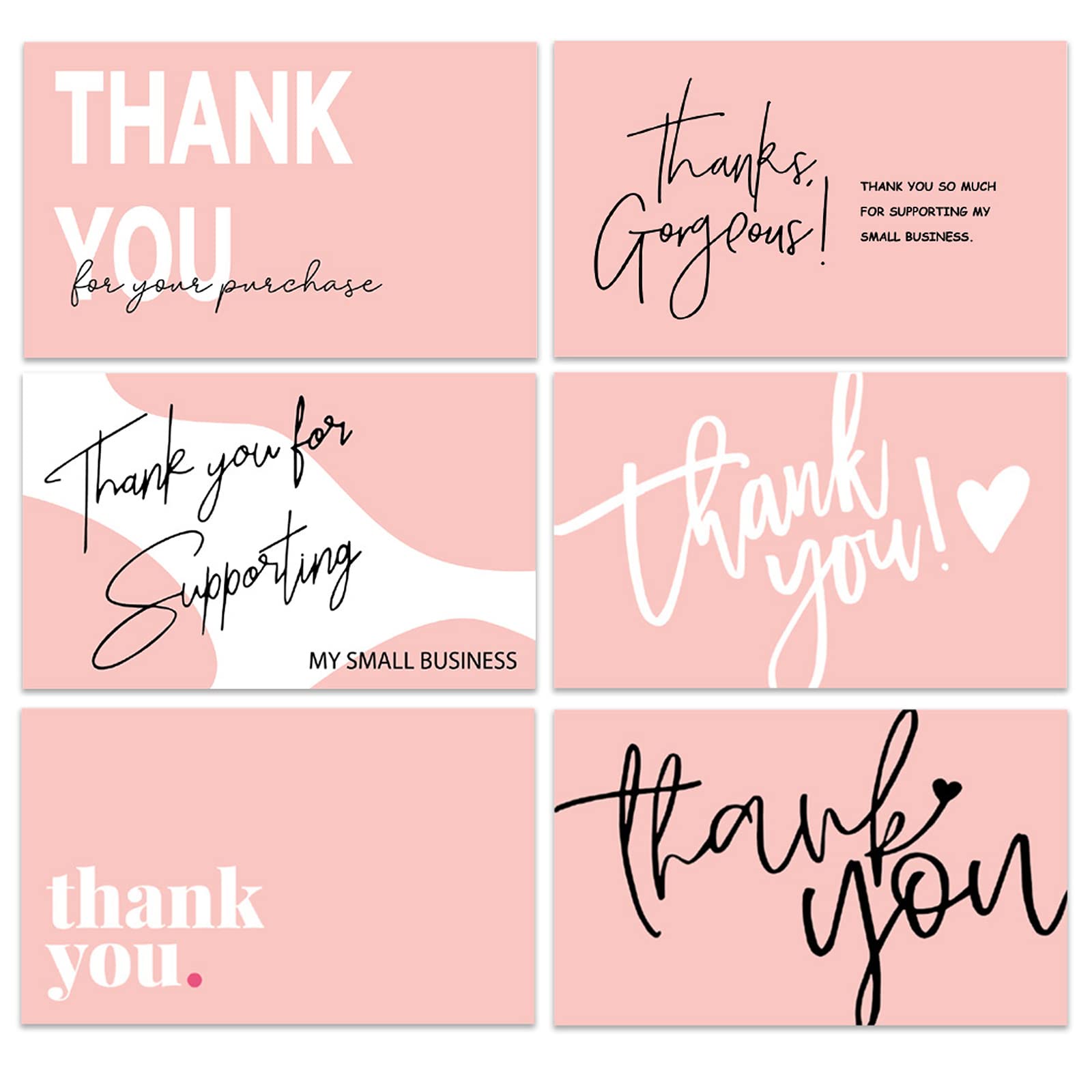 Dankeskarten Für Unternehmen – 100 Stück, 8,9 X 5,1 Cm, Mit Handgeschriebenem Design & Leerer Rückseite