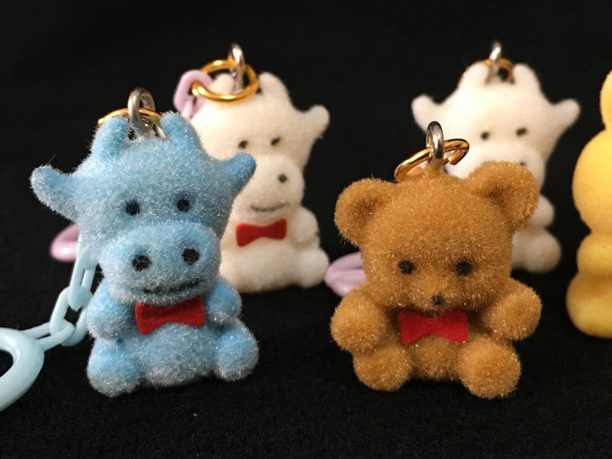Amazon.co.jp: 動物 フロッキー マスコット キーホルダー 5点セット 