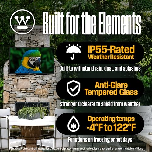 Image of Westinghouse 65 Inch Smart Outdoor TV, 4K UHD 700 nits High-Brightness Temperature Resistant IP55 Waterproof, Anti-Glare Display, Partial Sun, XUMO Smart TV PS Series, Weatherproof, Bluetooth, WiFi