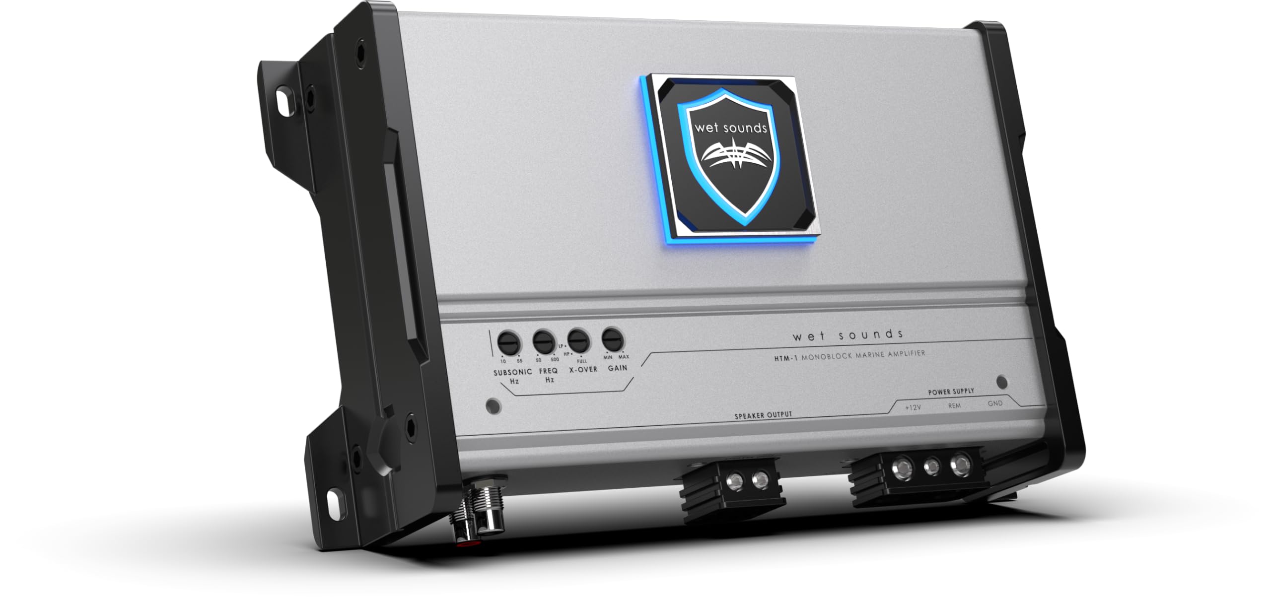 Wet Sounds HTM Series Amplifier | HTM-1 | High-Power Class-D Amplifier | Full Range Audio Capability, Selectable X-Over Range (50 Hz - 500 Hz) with High-Pass/Low-Pass/Full Range | Compact Design