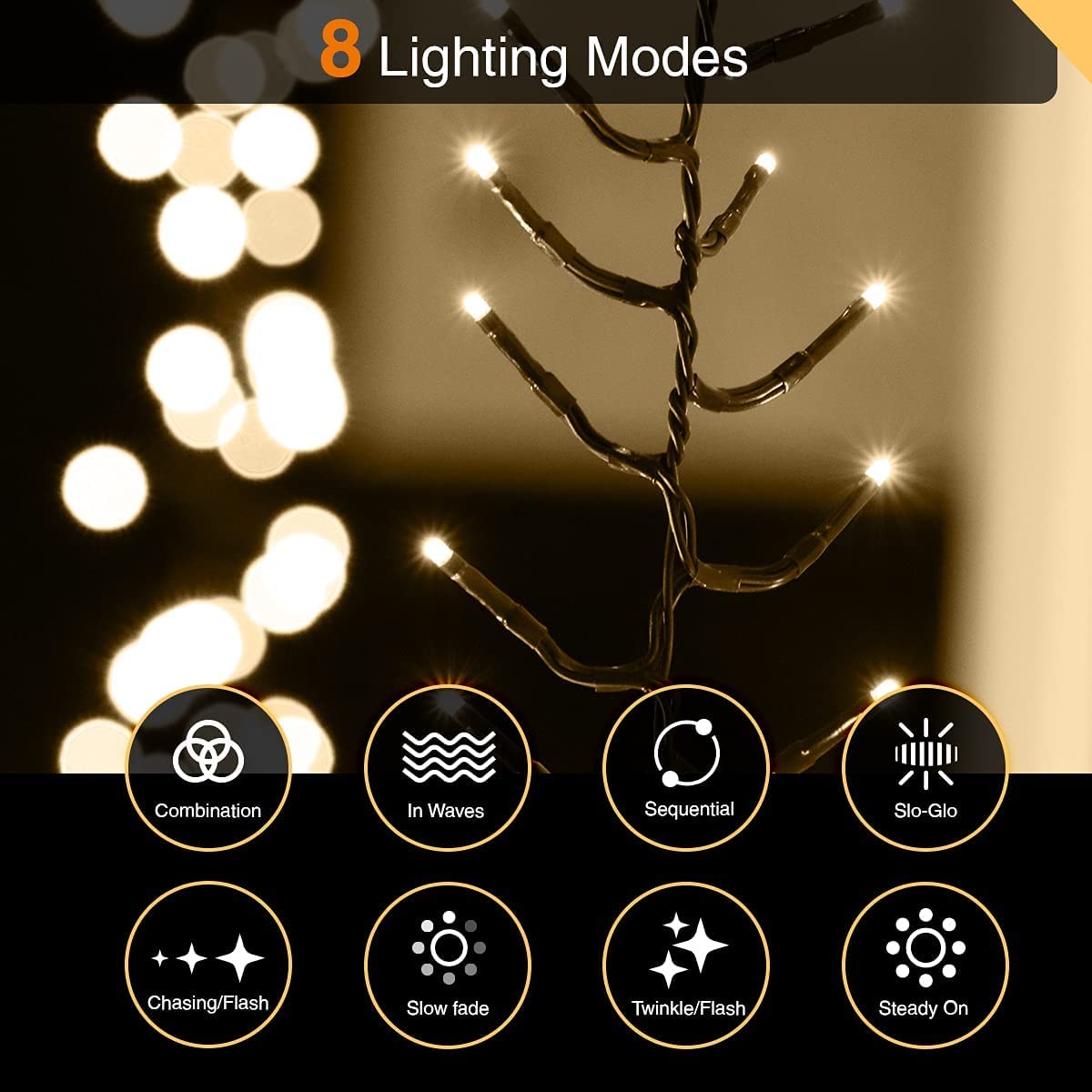 Buy ANSIO® Christmas Lights 480 LED 6m/20ft Cluster Christmas Tree