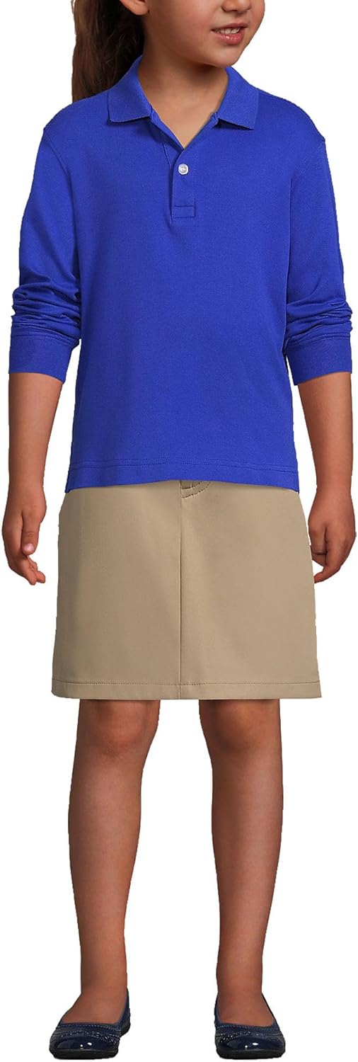 Lands’ End School Uniform Kids Long Sleeve Interlock Polo Shirt X-Small Cobalt Lands’ End School Uniform Kids Long Sleeve Interlock Polo Shirt X-Small Cobalt