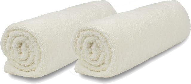 Westlane Linens 100% Economy Basic Cotton Kitchen Hand Terry Towels Cream - Set of 2 pack 40cm x 60cm- Soft Absorbent -Ideal Guest Dish cloth Tea Bar towels multipack Mutlpurpose