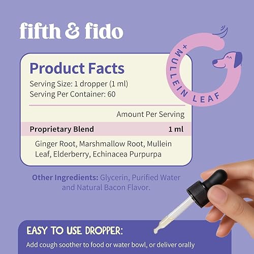 Miniatura 5 de Remedio para la tos para perros, para la tos de la perrera, alivio de alergias de perros con fórmula natural, gotas líquidas para calmar la garganta