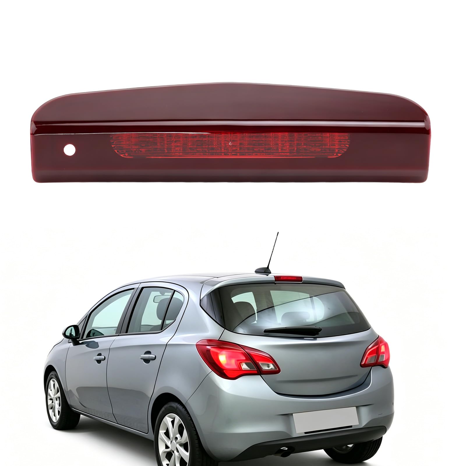Baceyong Luce di frenata posteriore LED di alto livello, 13188045, 1222130, 510511640, compatibile con VAUXHALL CORSA D/E 2007-2019 (ADATTO SOLO A 5 PORTE)