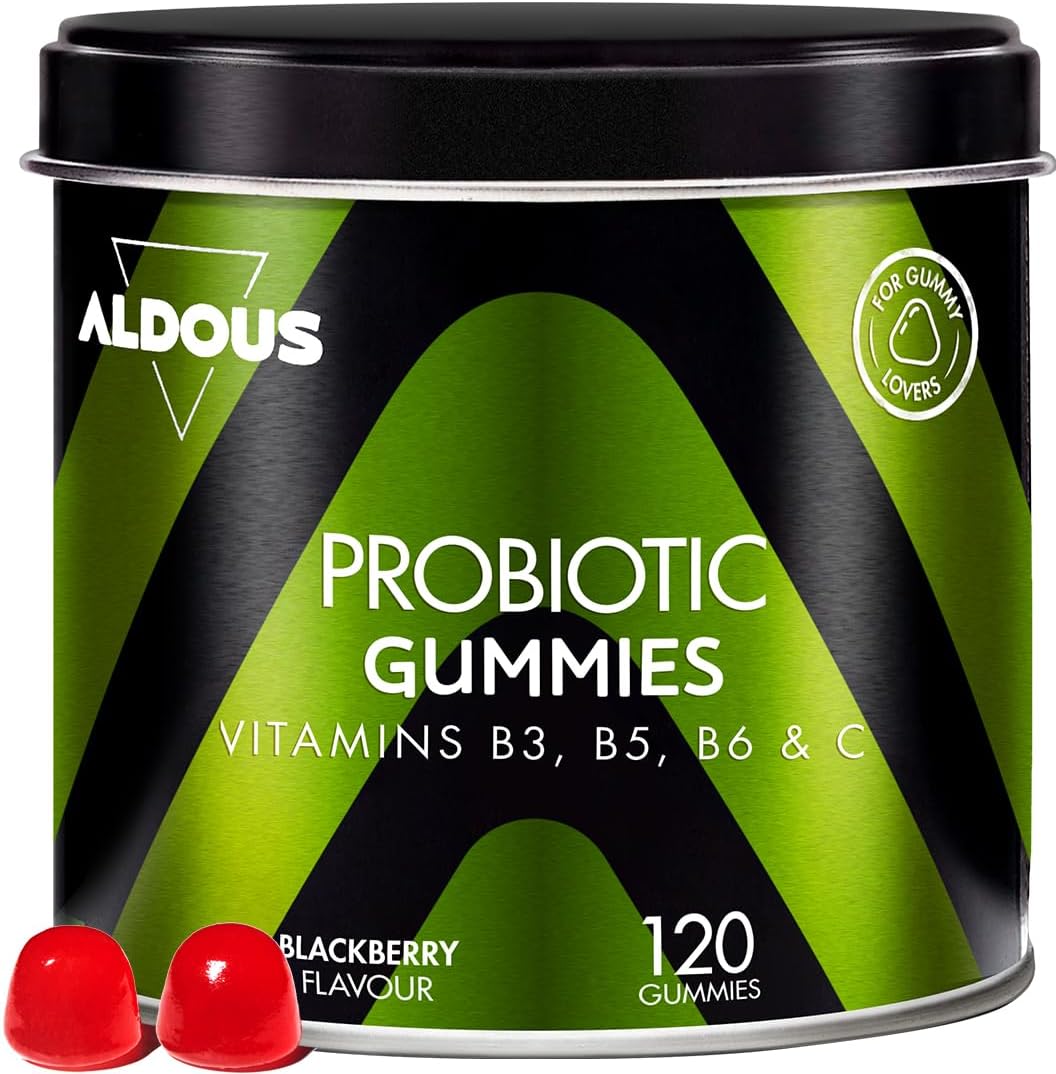 Intestinale Probiotica Gummies – 120 Gummies natuurlijke Bramensmaak – Darmflora, Gas, Opgeblazen gevoel – Probiotische Mix, Vitamine C, B3, B5, B6 – Bifidobacterium, Lactobacillus