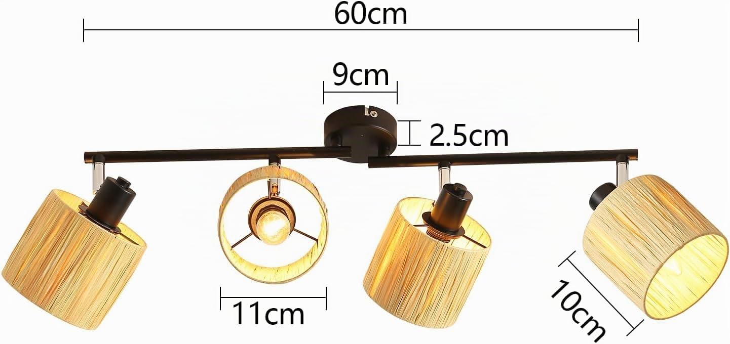 Deckenstrahler 4-flammig Boho Deckenleuchte mit