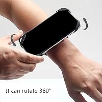 Vista 5 de Elastic Adjustable Sports Phone Wristband for Running Cycling Gym with 360 Degree Rotating Pocket and Headphone Holder Touch Diaplay Phone Armband