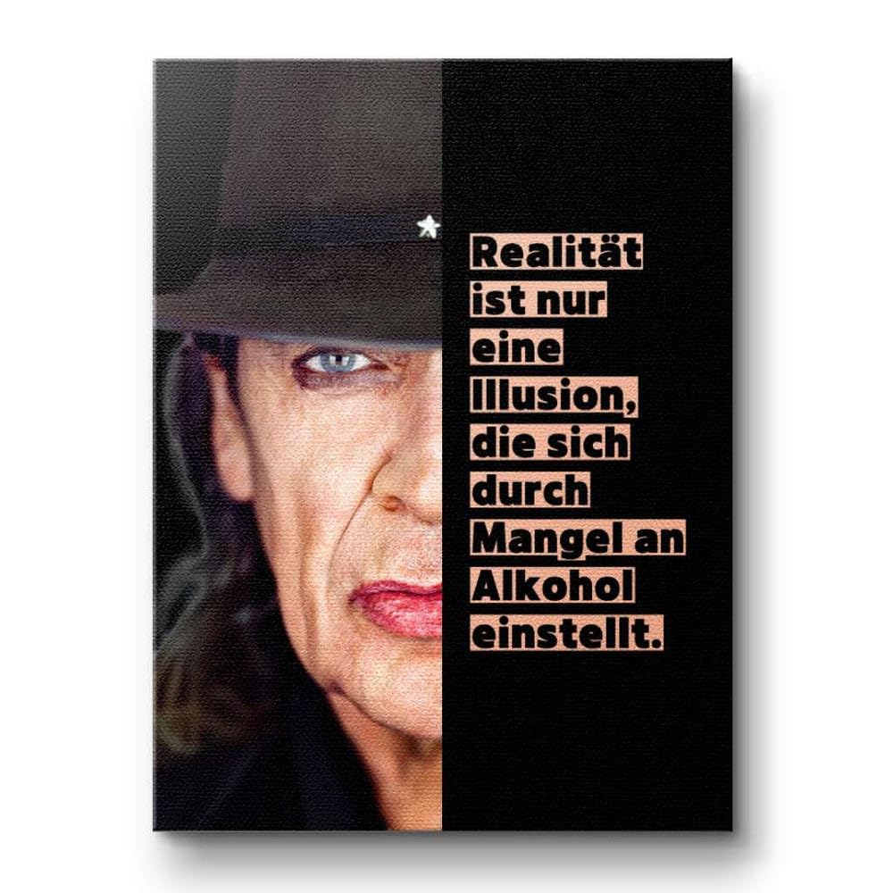 CANVEO Udo Lindenberg Bild Poster Leinwand, Geschenk Musik Kunstdruck, Rockmusik Deutschrock Rocklegende Wandbild, Spruch Zitat Musiklegende, Musikliebhaber Fanartikel
