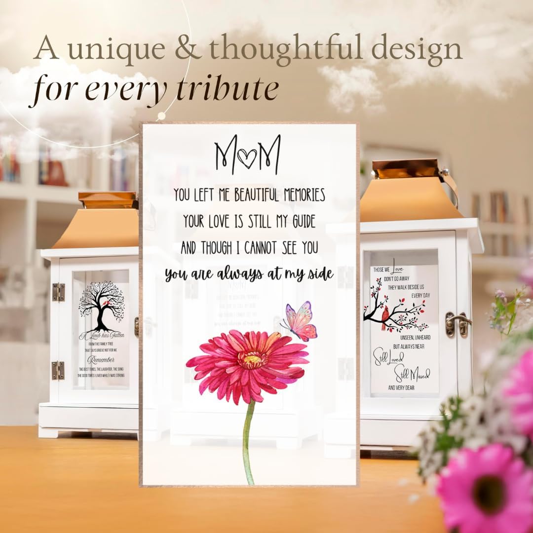Memorial Lantern with Photo Frame & Keepsake Drawer | Memorial Gifts for Loss of Mom, Mother | Bereavement Gifts, Sympathy Gifts | LED Candle with Timer | Condolences Gift for Loss by STILLWIND