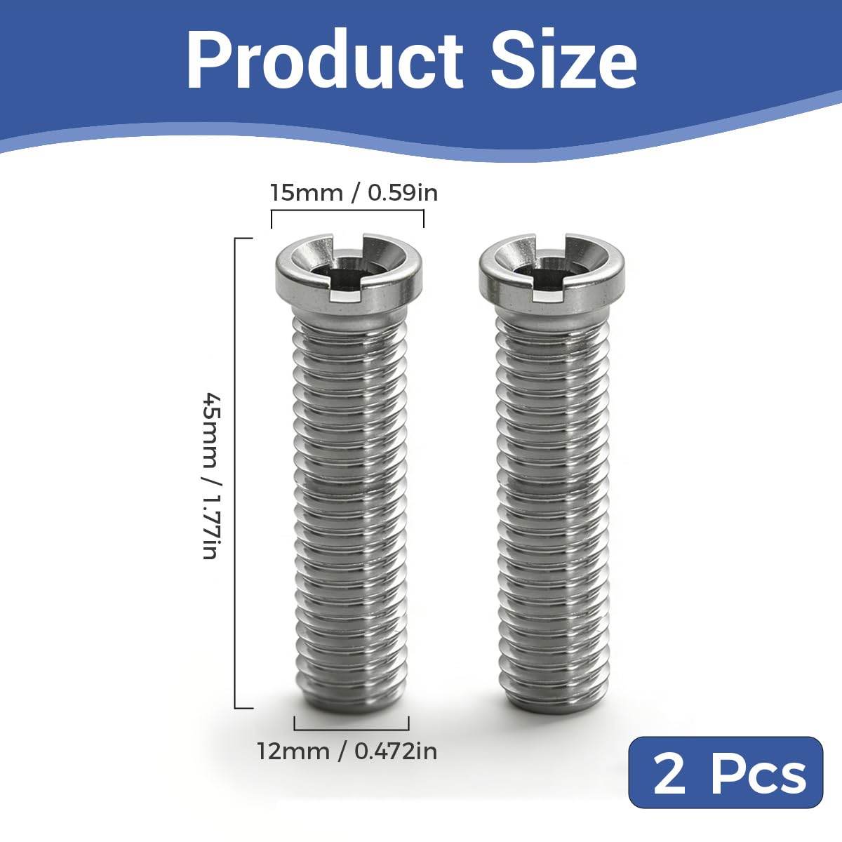 Jetstream 2 Piezas Hueco para Fregadero, M12×45mm Tornillo Hueco para Fregadero, Tornillo Huecos para Válvula de Desagüe, para Reemplazar los Tornillos del Filtro del Fregaderos de la Cocina - 3