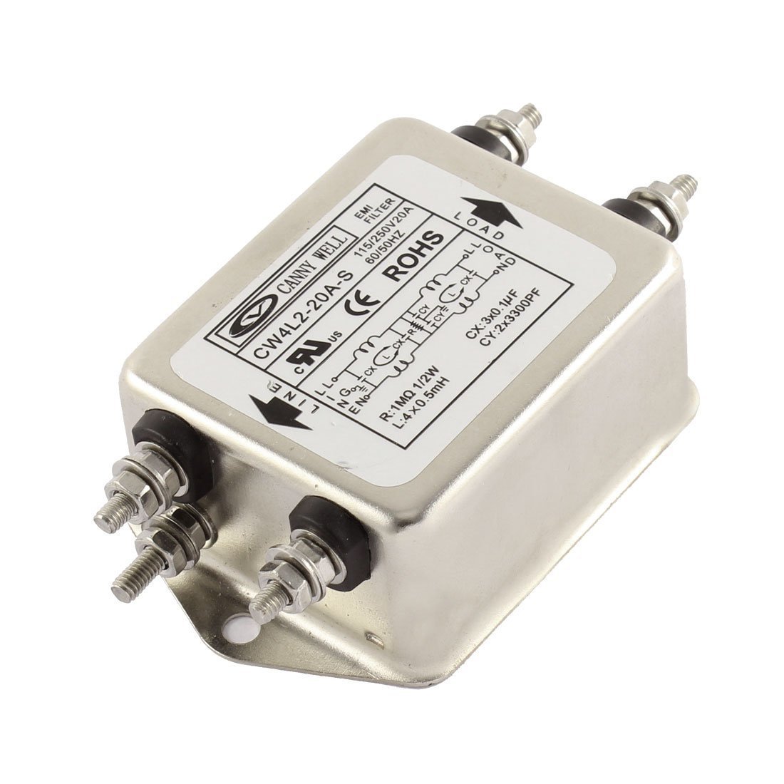Generic AC 115/250V 20A CW4L2-20A-S Noise Suppressor Power EMI Filter
