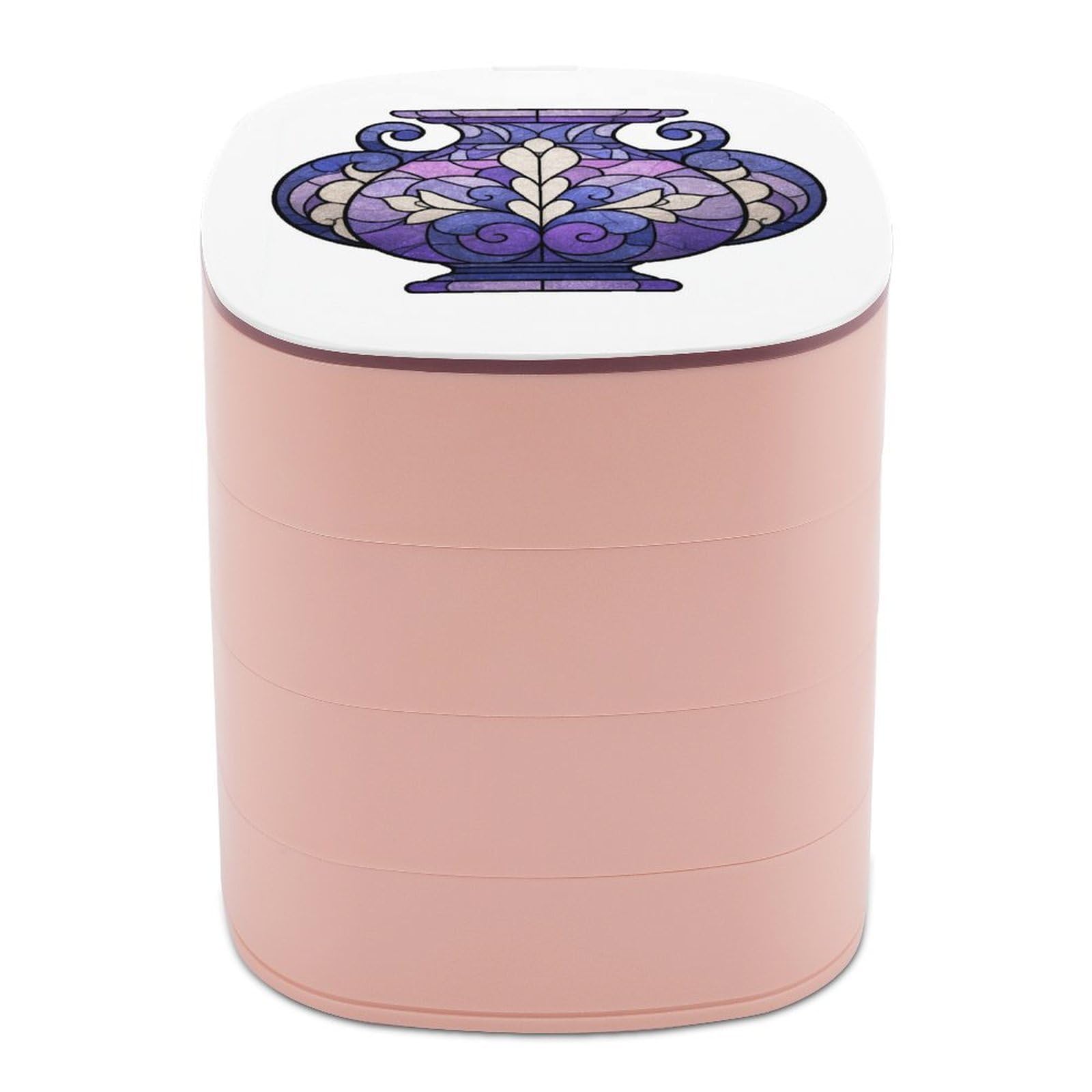 Organisateur de bijoux rotatif en verre violet chic pour coiffeuse