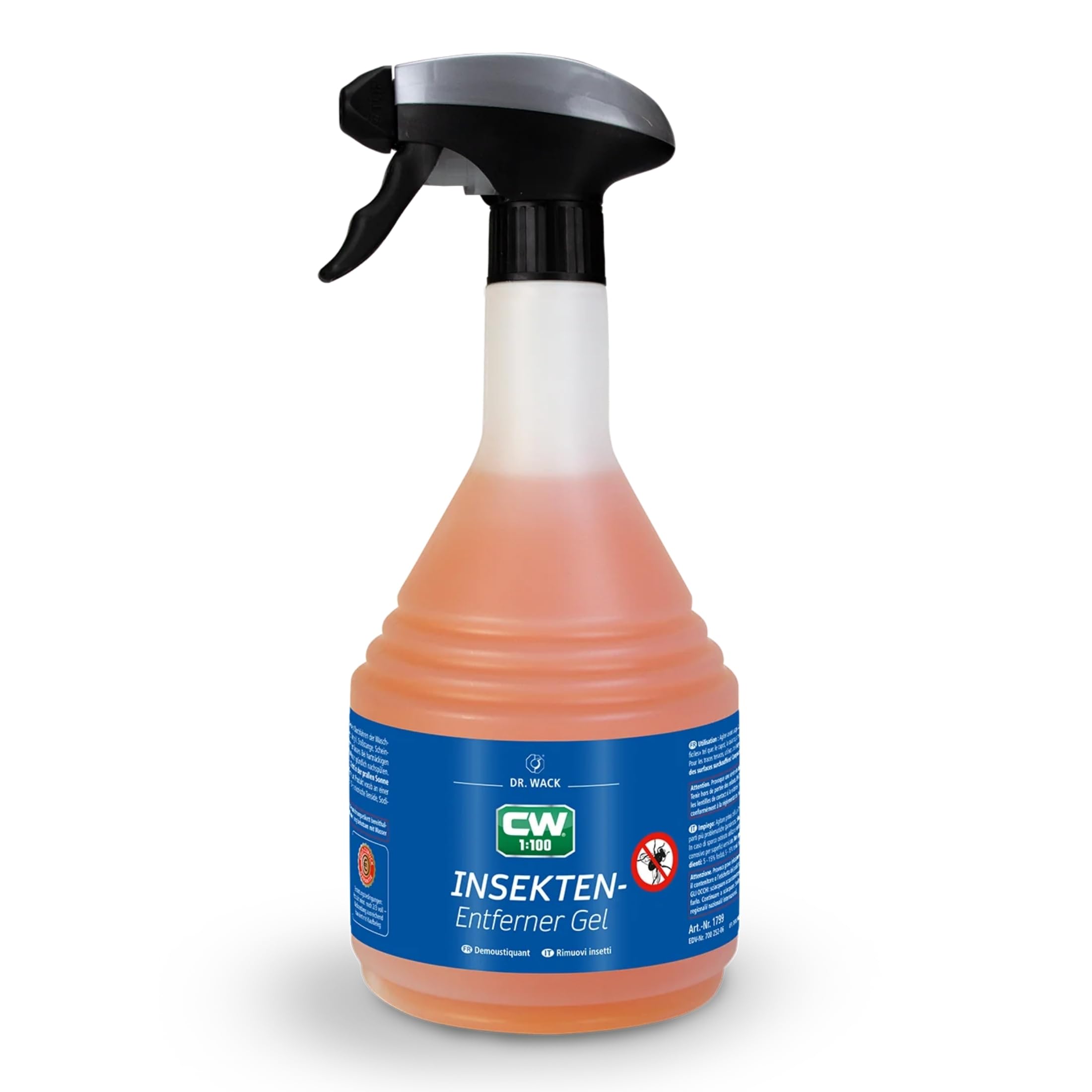 DR. WACK CW1:100 Insektenentferner-Gel Auto 750 ml - Spray mit Super-Gel-Formel - schonende Reinigung - Auto Reinigungsgel für Scheibe, Scheinwerfer & Frontbereich - Hochwertige Autopflege