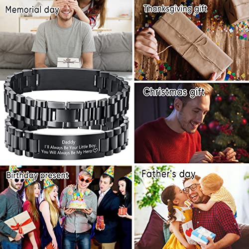 Mealguet To My Dad Bracelet For Father's Day Gift, Daughter Son To Father Gift Idea Love Message Engraved Stainless Steel Id Bracelet Dad Bracelet For Your Daddy (Son To Dad Bracelet) #TOP1