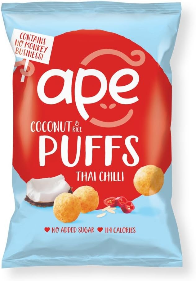 Ape Coconut Puffs - Thai Chilli by Ape Snacks. Price is for a pack of 12