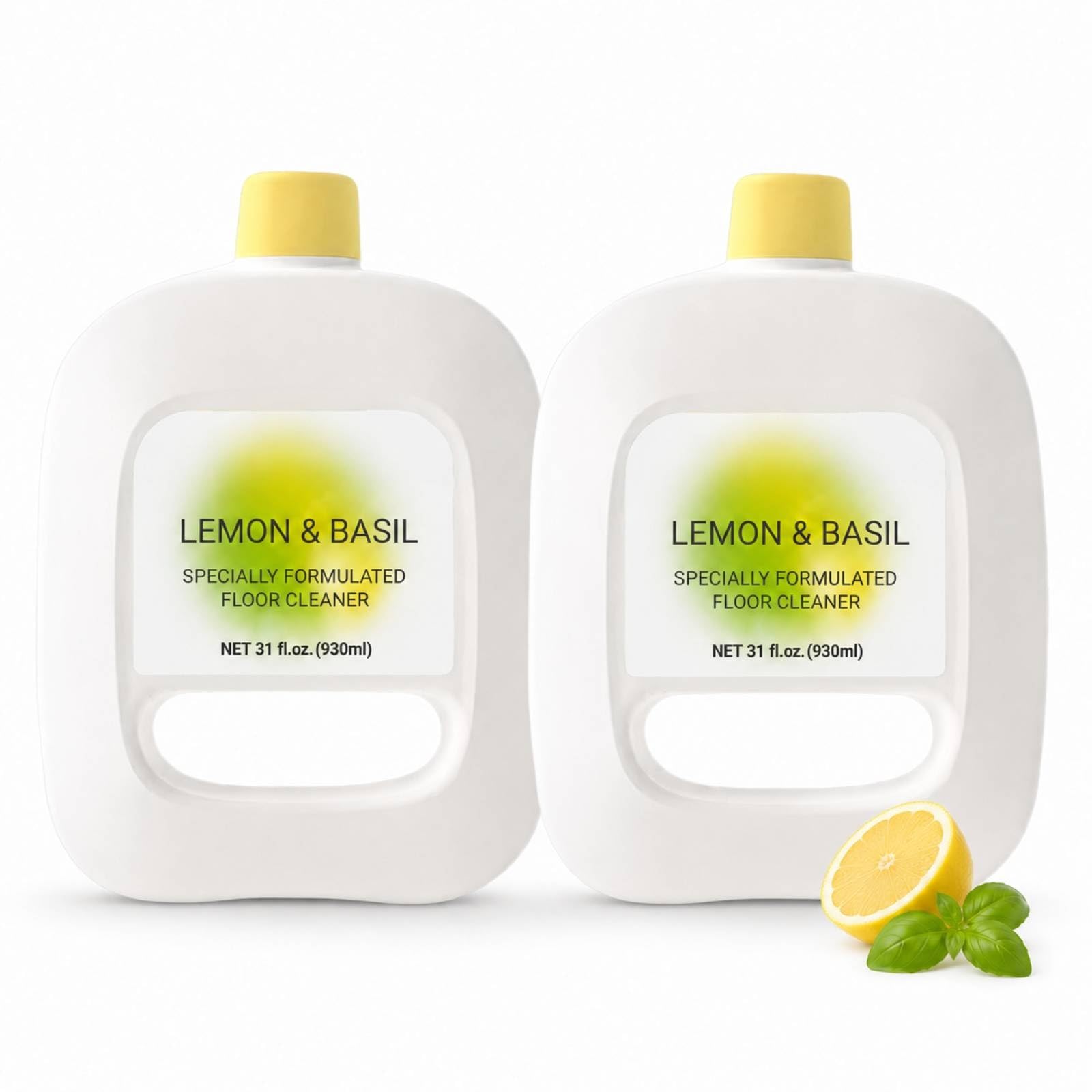 Bodenreinigungslösung 930 ml Kompatibel mit Narwal Freo X Ultra/Freo/J4/J3/J2 Saugroboter, Reinigungsmittel-Nachfüllung mit Zitronen- und Basilikumduft zum Wischen Harter Oberflächen(2pcs)