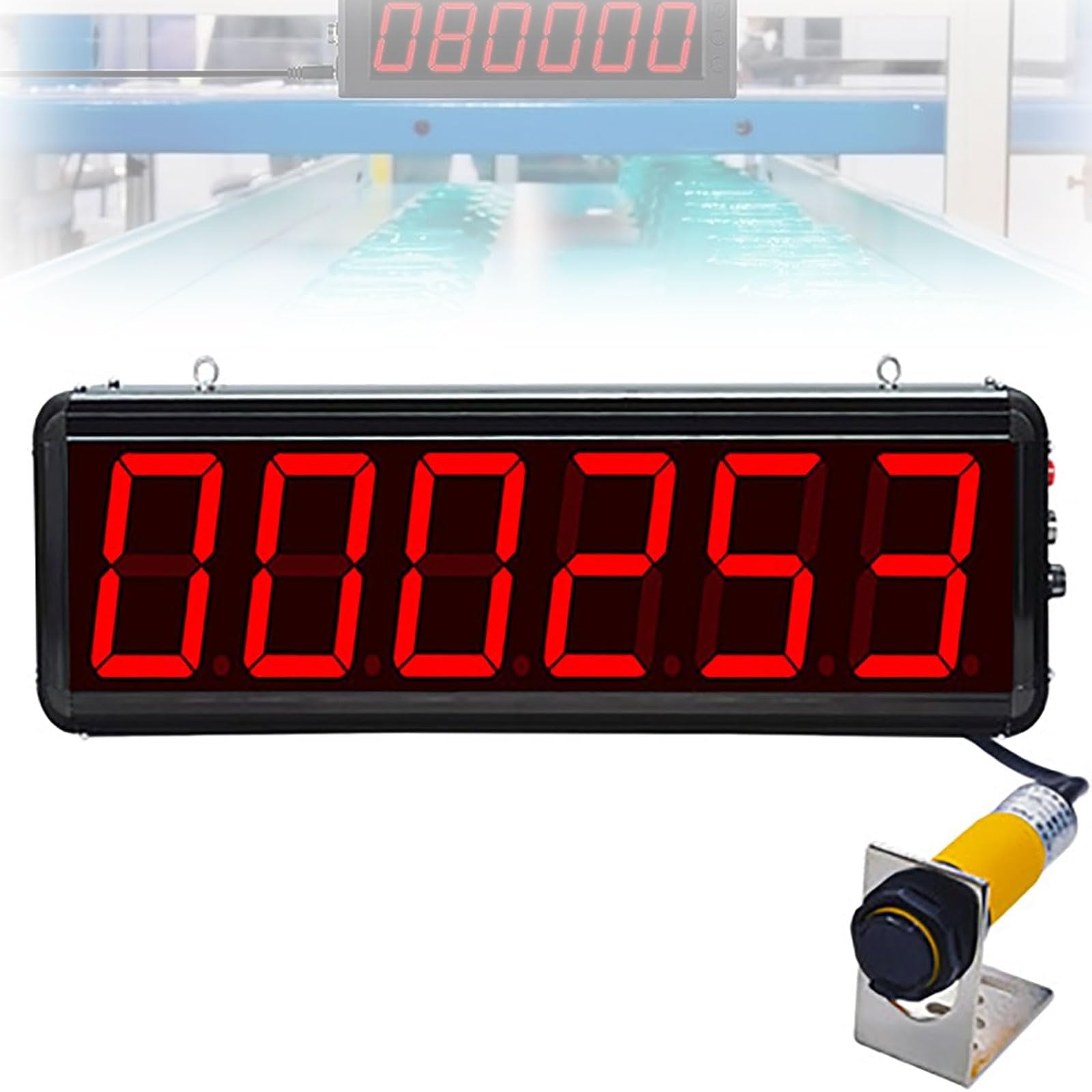 Contador digital LED, pantalla 0-999999 con sensor infrarrojo para fábricas y almacenes