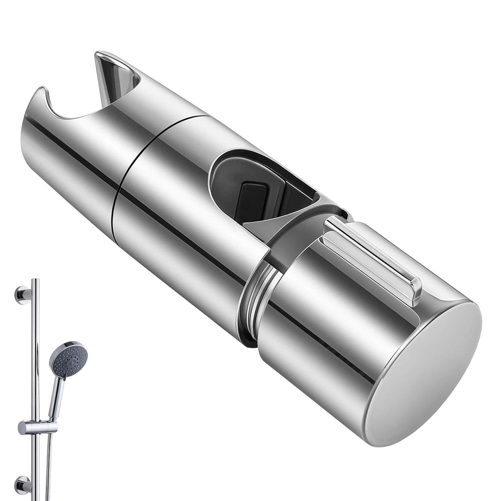 Leequnq Silver Shower Head Holders Replacement, Shower Holder Bracket, Adjustable Shower Head Holder Replacement, For 19-25Mm Slide Rod, Shower Head Accessories Parts