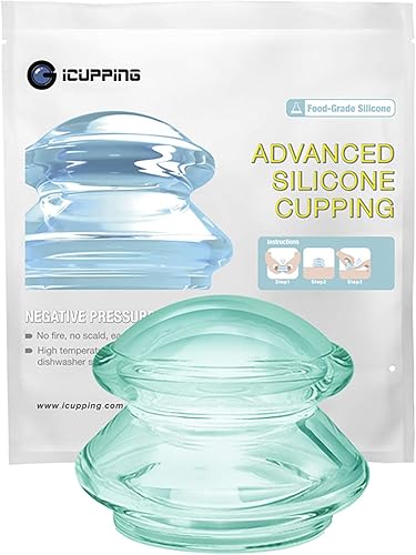 Miniatura 1 de Juegos de terapia de ventosas (tamaño XL, 1 taza) Copas de masaje de silicona con ventosas al vacío para masaje corporal..