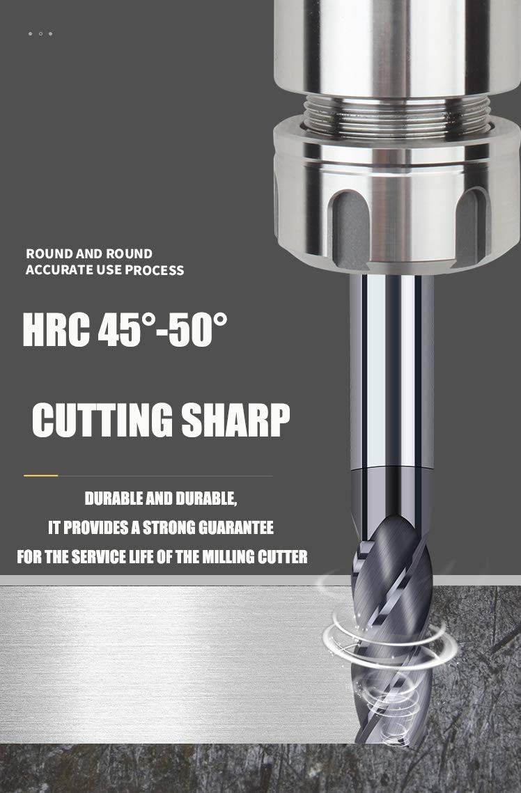 8 Stück HSS CNC Schaftfräser Drehmaschine Set 2-12 mm, 4 Flöte Hartmetall Spiralfräser Fräser Drehbohrwerkzeug,Drill End Mill 2/3/4/5/6/8/10/12 mm.