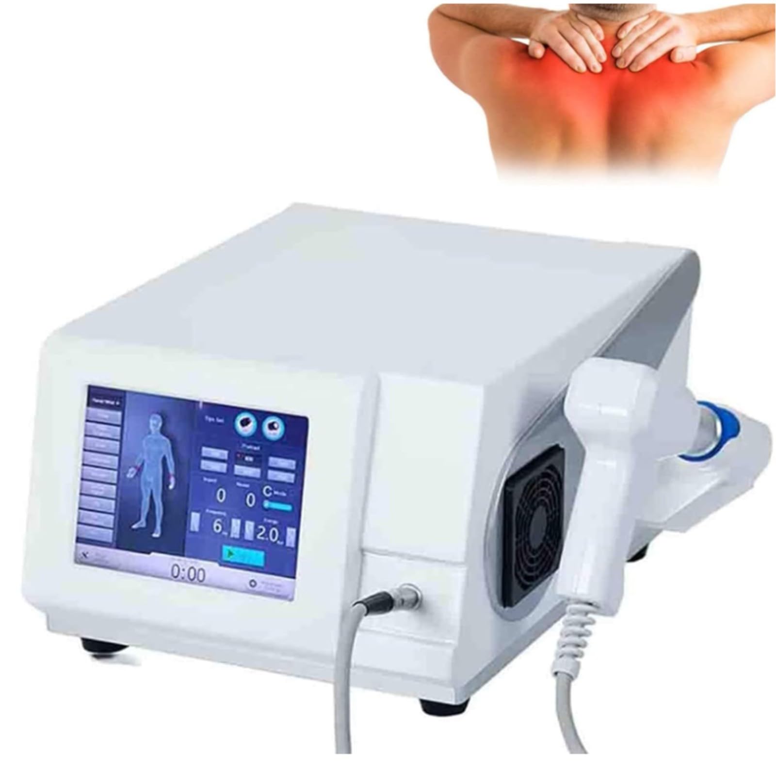 Macchina per Terapia Ad Onde D'urto Strumento Pneumatico per Fisioterapia Ad Onde D'urto Massaggiatore Muscolare Profondo Dispositivo Relax con 11 Teste Massaggianti per Sollievo dal Dolore