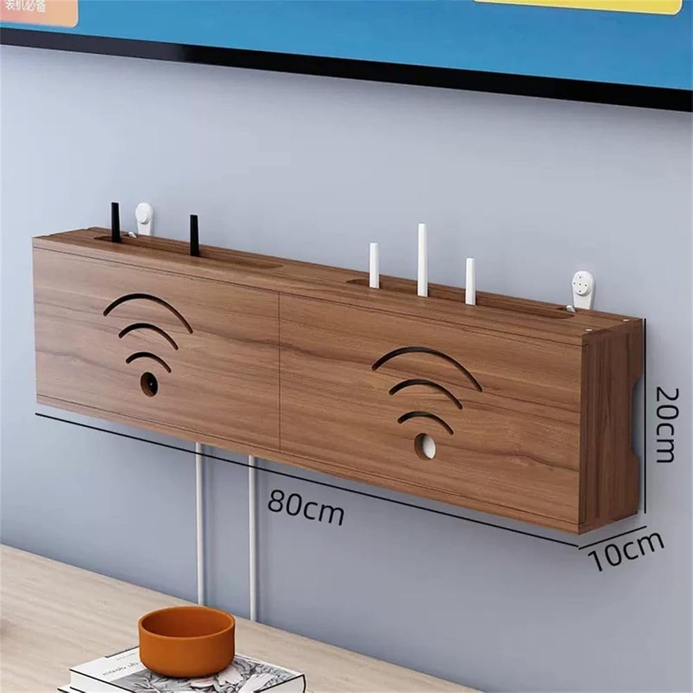 Armoire de rangement pour routeur WiFi, support mural nizer avec gestion des câbles et trous ioniques – Idéal pour la maison et le bureau et solution efficace pour économiser de l'espace