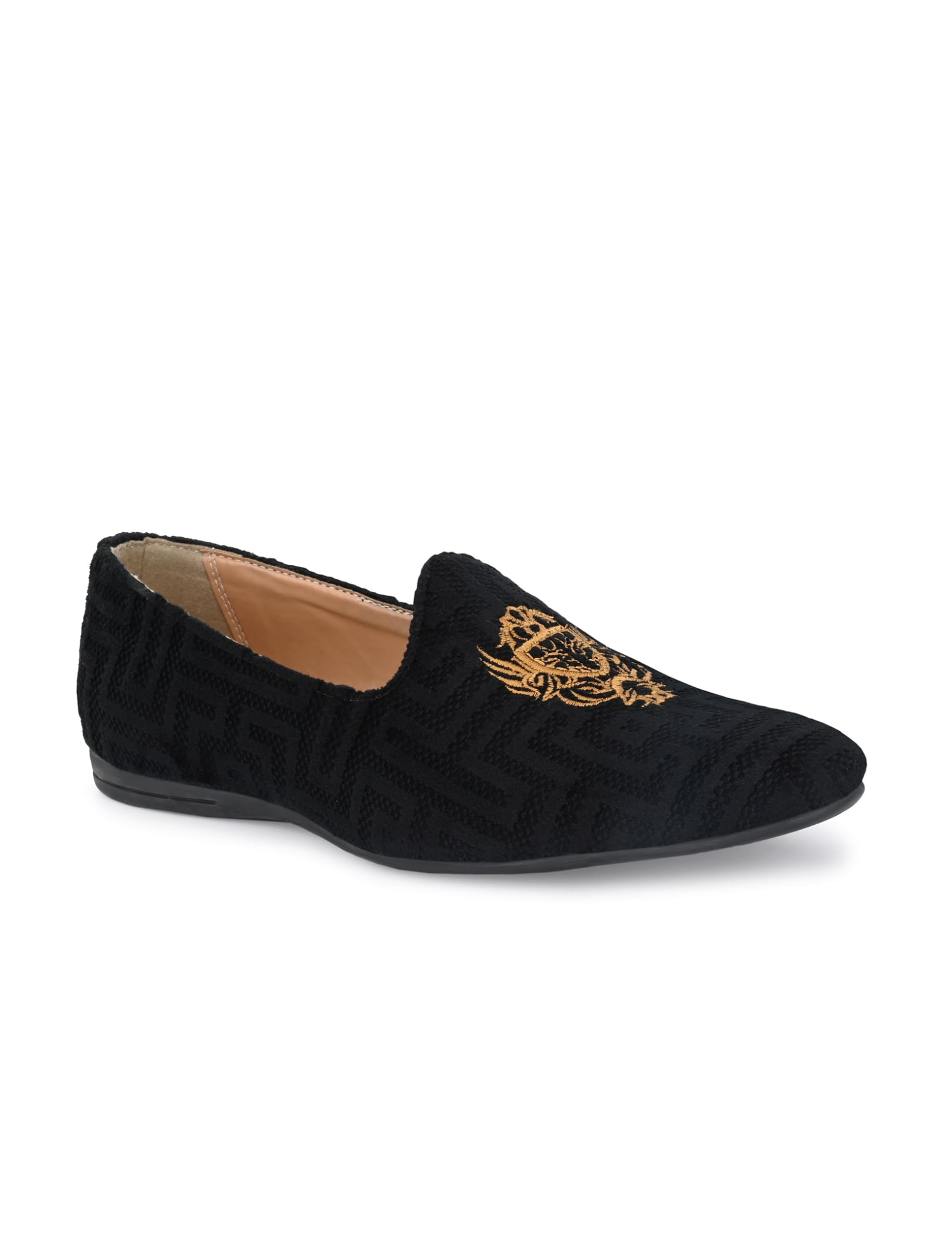 San Frissco Mens Loafers Ethnic Leather Casual Slip-On Shoes Woven Design/Festive Juti and Peshwari Mojaris/Cushioned Footbed Insole Material with TPR Sole/Stylish 8 (Black) (B0D7HY9MS7) Amazon Price History, Amazon Price Tracker